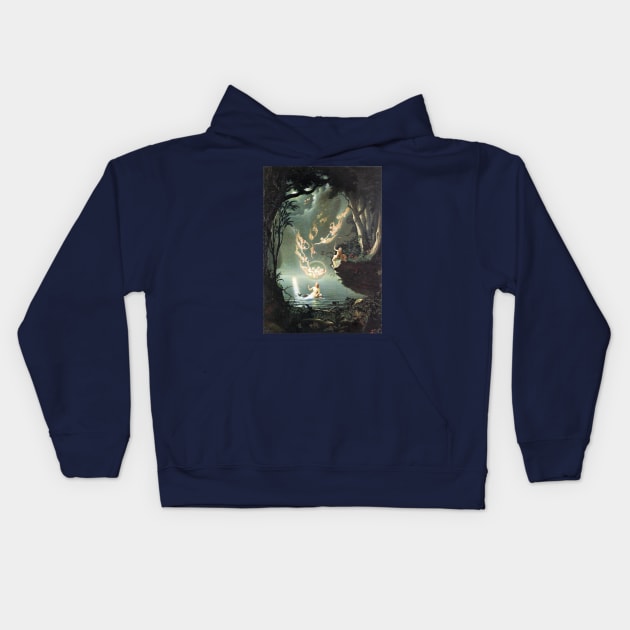 Oberon and the Mermaid - Douglas Harvey Kids Hoodie by forgottenbeauty